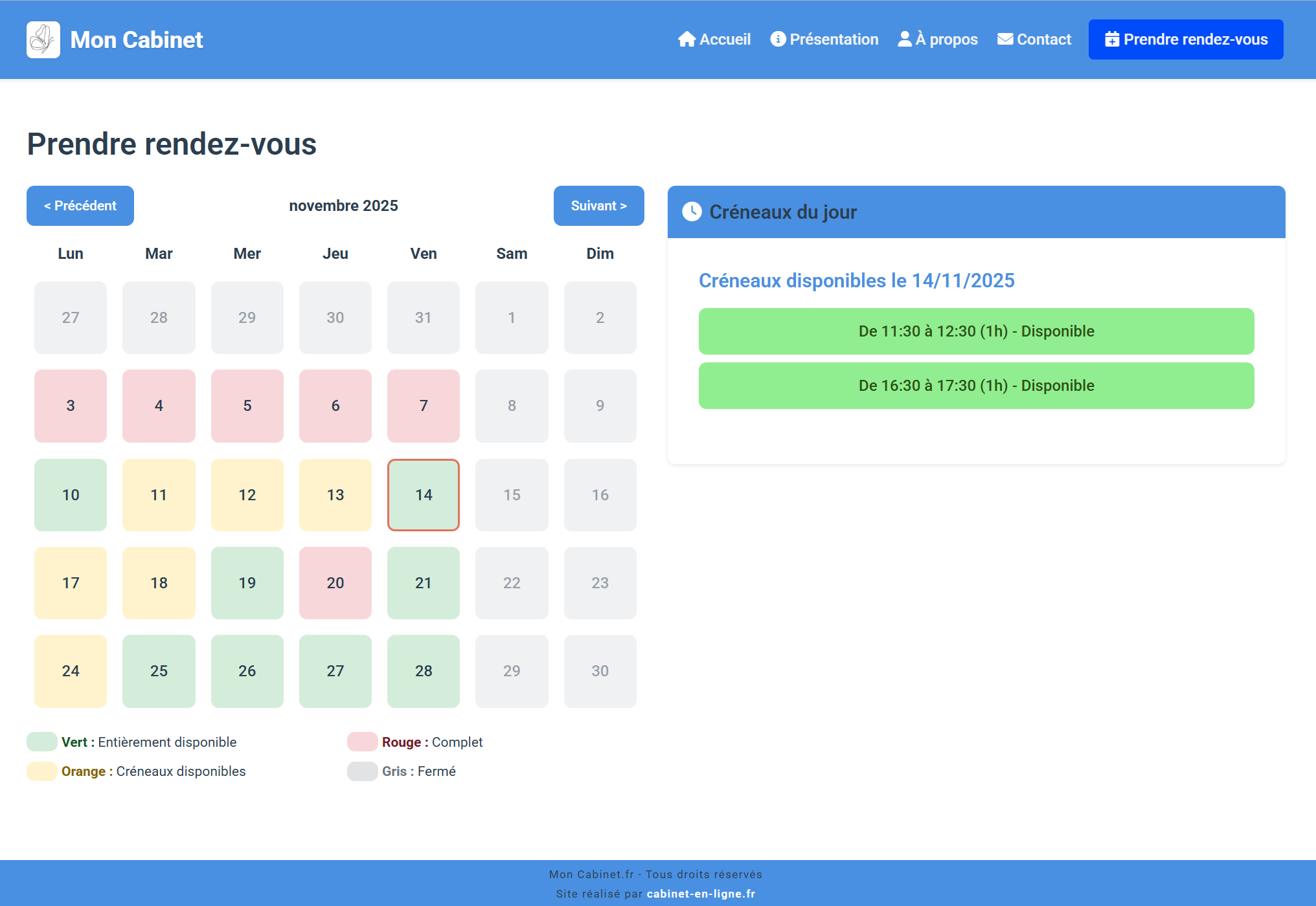 Prise de rendez-vous